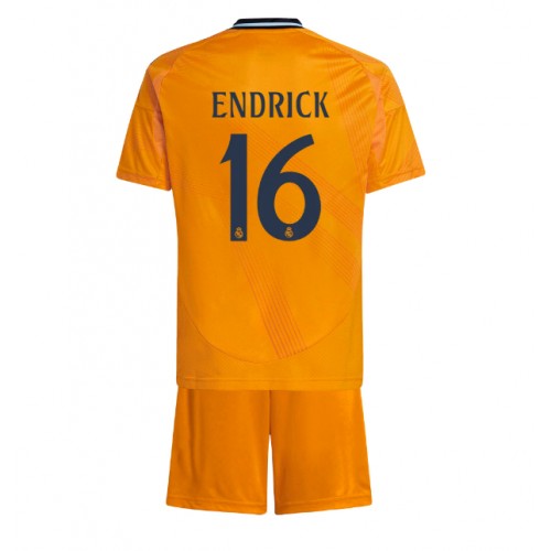 Dres Real Madrid Endrick #16 Gostujuci za djecu 2024-25 Kratak Rukav (+ kratke hlače)